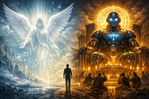 天使とAI偶像の対立